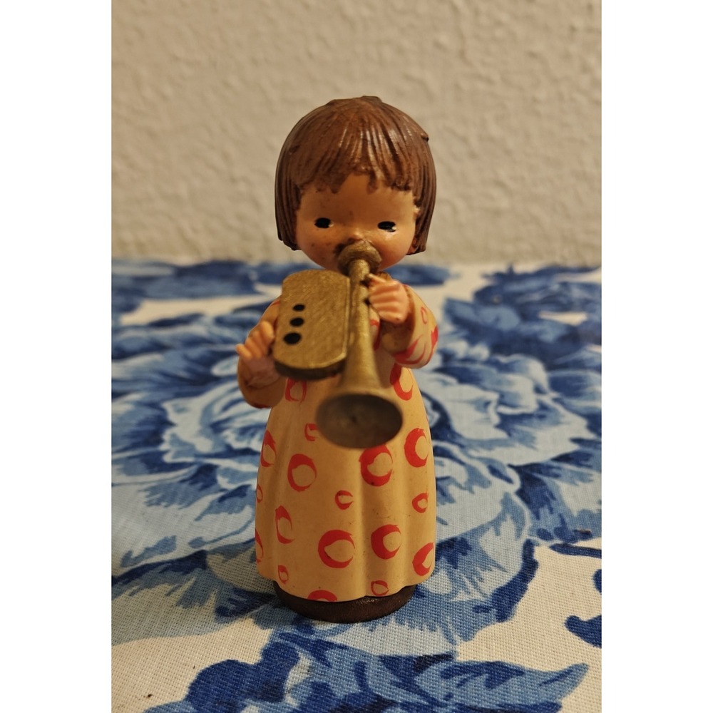 ANRI, Girl with Trumpet Decorative Figurine (Italy)